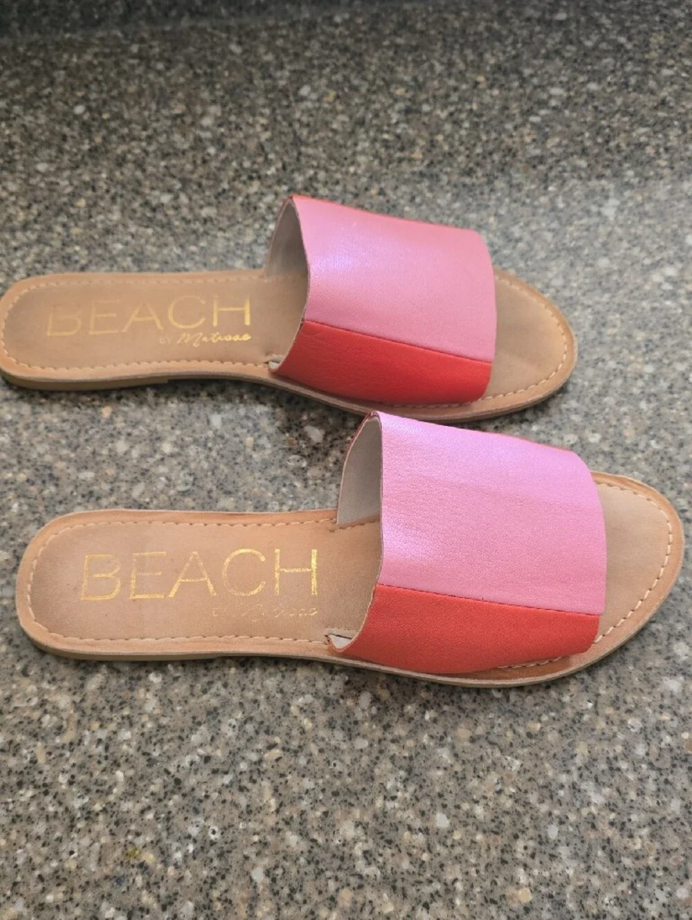 Beach Slide Sandals for Women in Pink and Red